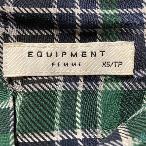 Equipment Femme Colorblock Plaid Silk Button Down Shirt - Picture 10 of 12